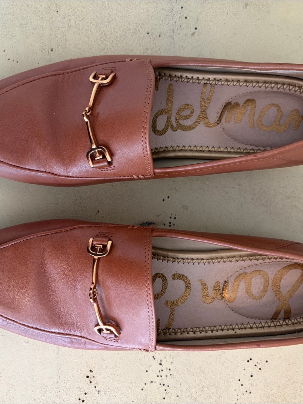 Sam Edelman Tan/Brown Leather Bit Loafers